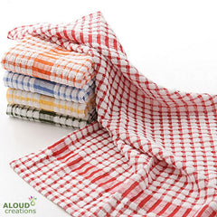 Aloud Creations 100% Cotton Large Size Kitchen Towel 600 Gsm | Towels For Cleaning & Plates, Glasses - Multicolour (Pack Of 6)