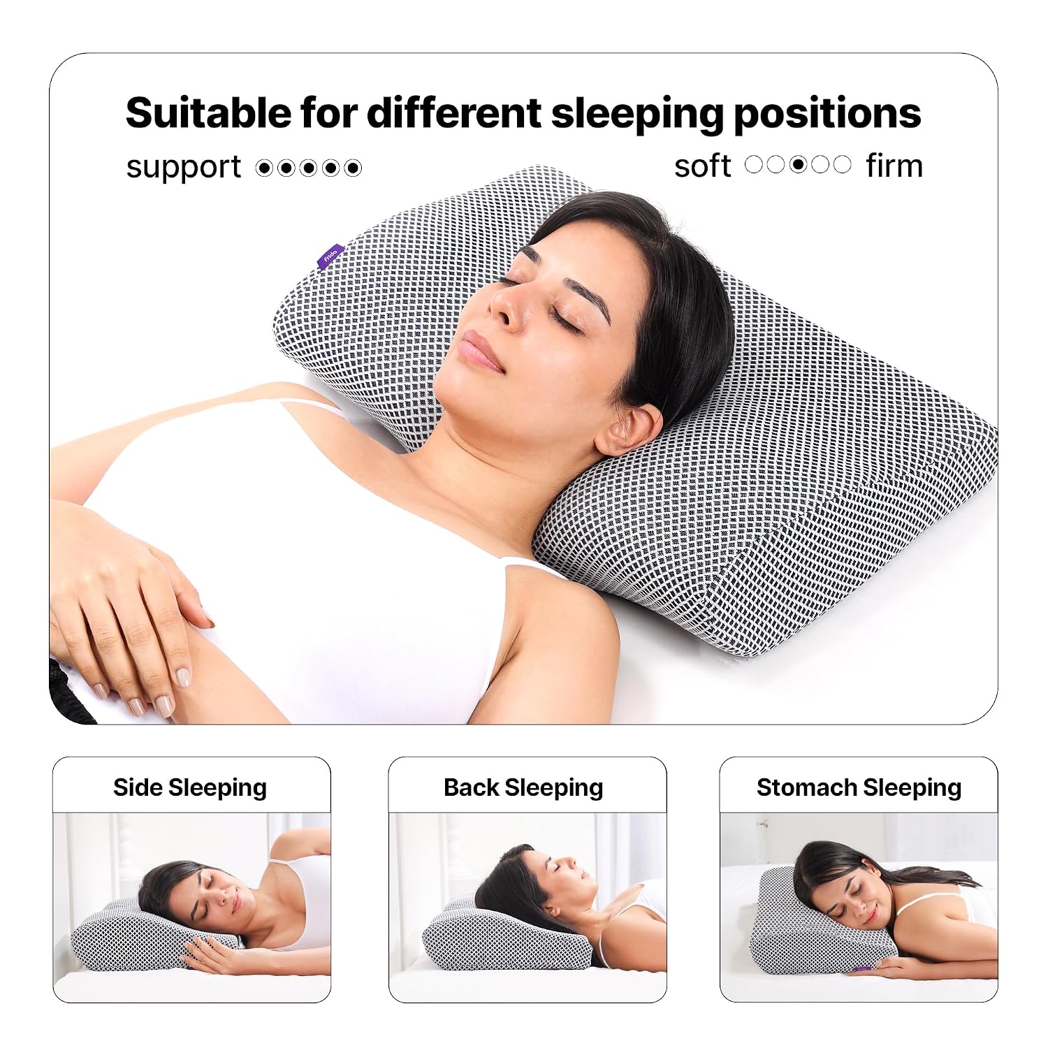 Ultimate Contour Cervical Neck Pillow, For Pain Relief Sleep, Grey Mesh Pillow | Improves Posture, Neck Pain Relief Cushion With Ultra Responsive Memory Foam & Skin Friendly Cover