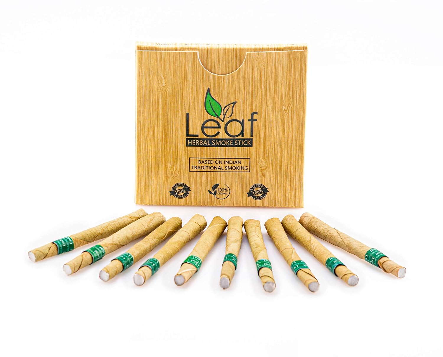 Aarogyam Herbals Leaf Cigarette Hand Rolled With Tendu Leaves, 100% Tobacco And Nicotine Free Smoke For Cough, Cold & Relieve Stress - Regular Flavour 2 Packets