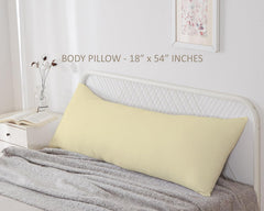 Soft Microfiber Hug Pillow For Sleeping, Full Body Pillow, Cream - 18 X 54 Inch | Long Pillow For Bed, Pregnancy Soft Pillow For Sleeping, Large Pillow, Neck Support, Multipurpose Use