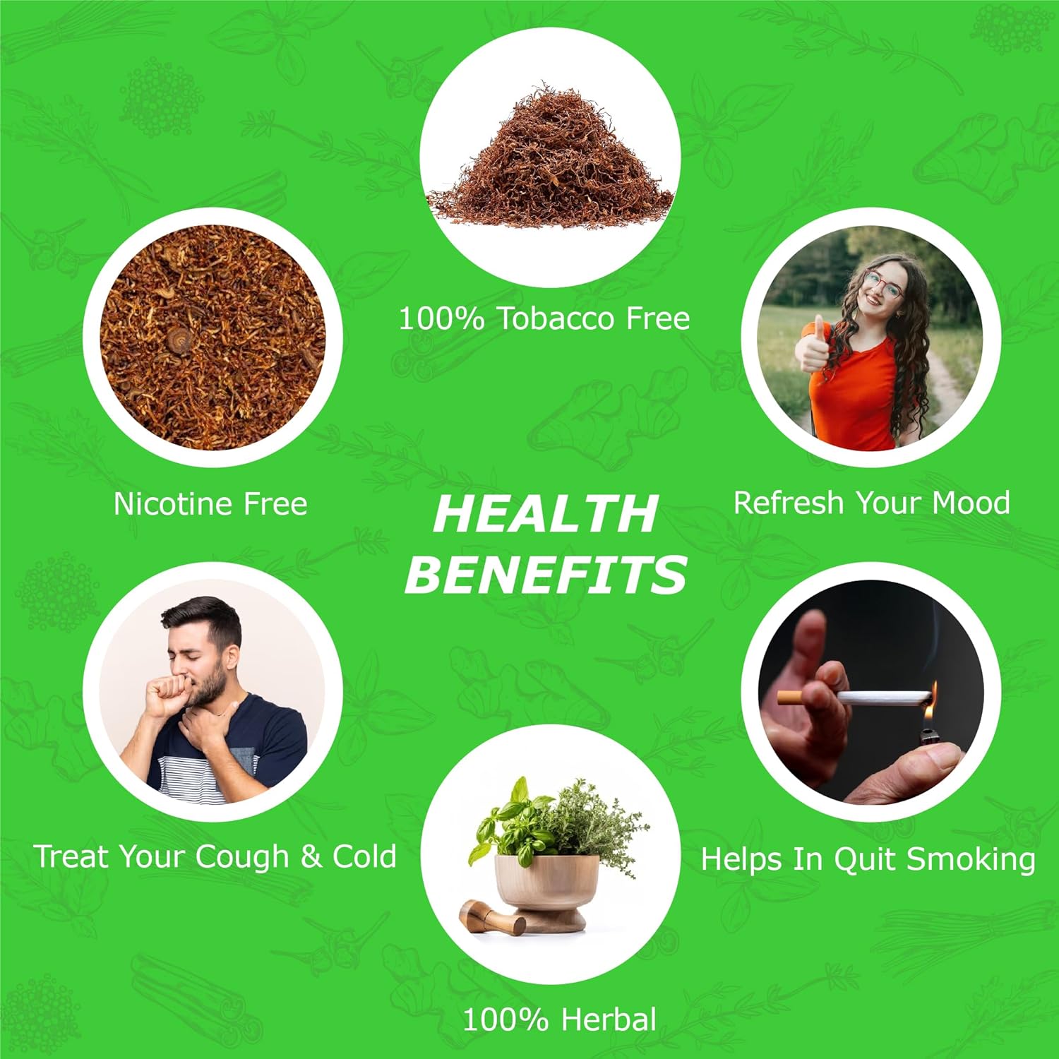 Organic Herbal Raw Mixture With Basil Flavour - Pack Of 4X 50gm | Roll Your Own Herbal Cigarillos - Smoking Mixture With Ayurvedic Herbs Clove | Tobacco Free & Nicotine Free