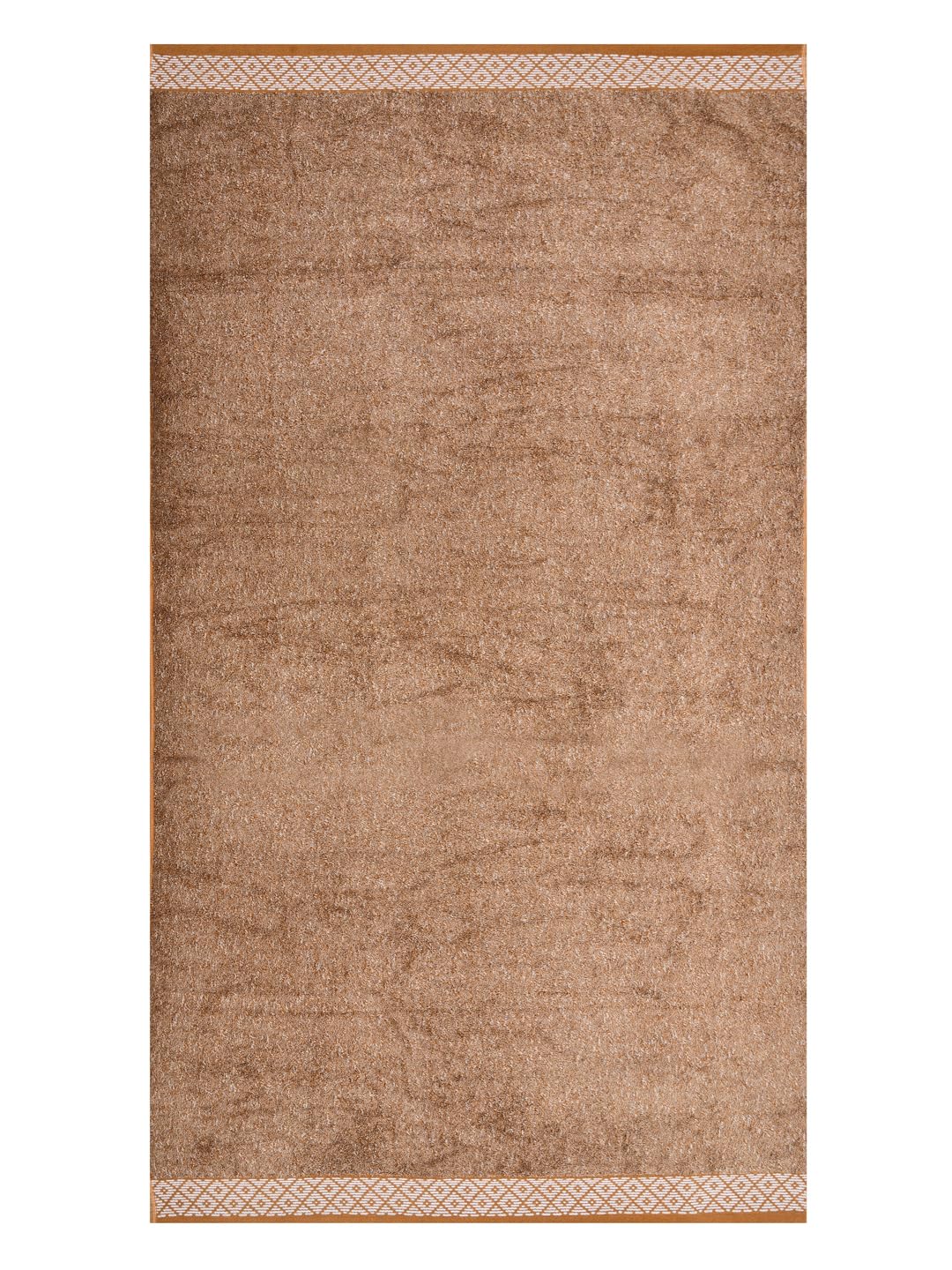 Homefresh Decorative Cotton Bath Towel 500 Gsm | Geometric Pattern Brown & White (Phantom)