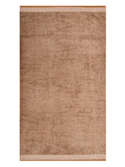 Homefresh Decorative Cotton Bath Towel 500 Gsm | Geometric Pattern Brown & White (Phantom)