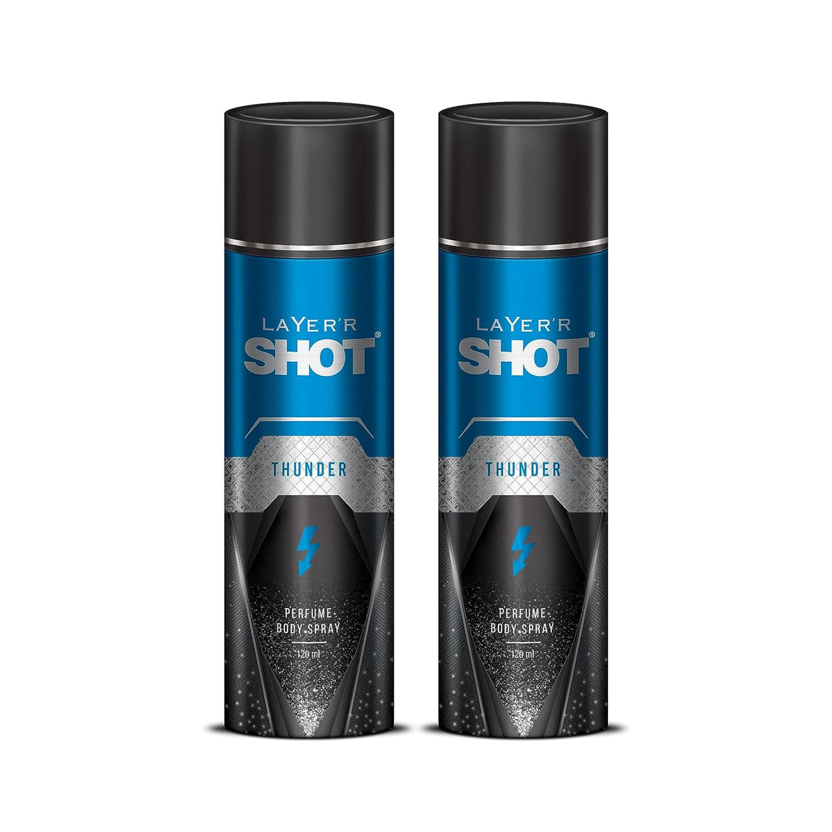 Layer'r Shot Thunder 120ml 4 Fl.oz. Each Combo Of 2 |  Long Lasting Perfume Body Spray | Ideal  For Men