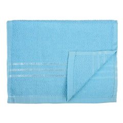 Heart Home Face Towel 400 Gsm | Facewash For Travel Workout Hand Towel | Lining Design Pack Of 2 (Blue)