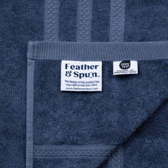 Feather & Spun Bamboo Cotton Bath Towel 600 Gsm | Anti Microbial Fade Resistant Double Needle Stitch Lavender Fragrance Bath Towel (Midnight Indigo)