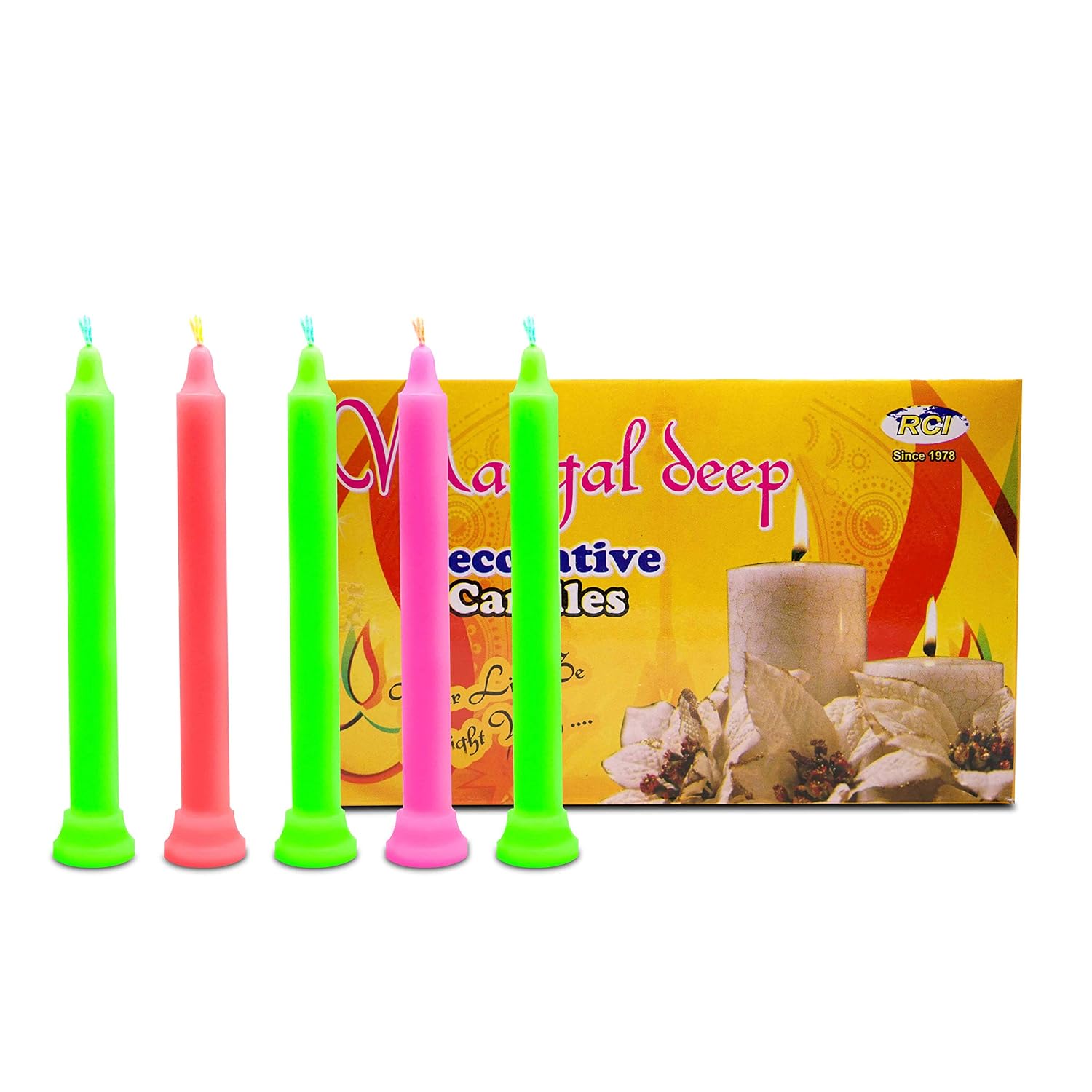COLOURFUL CANDLES 15 COLOUR CANDLES IN ONE PACK | 4 PACKS TOTAL CANDLES 60
