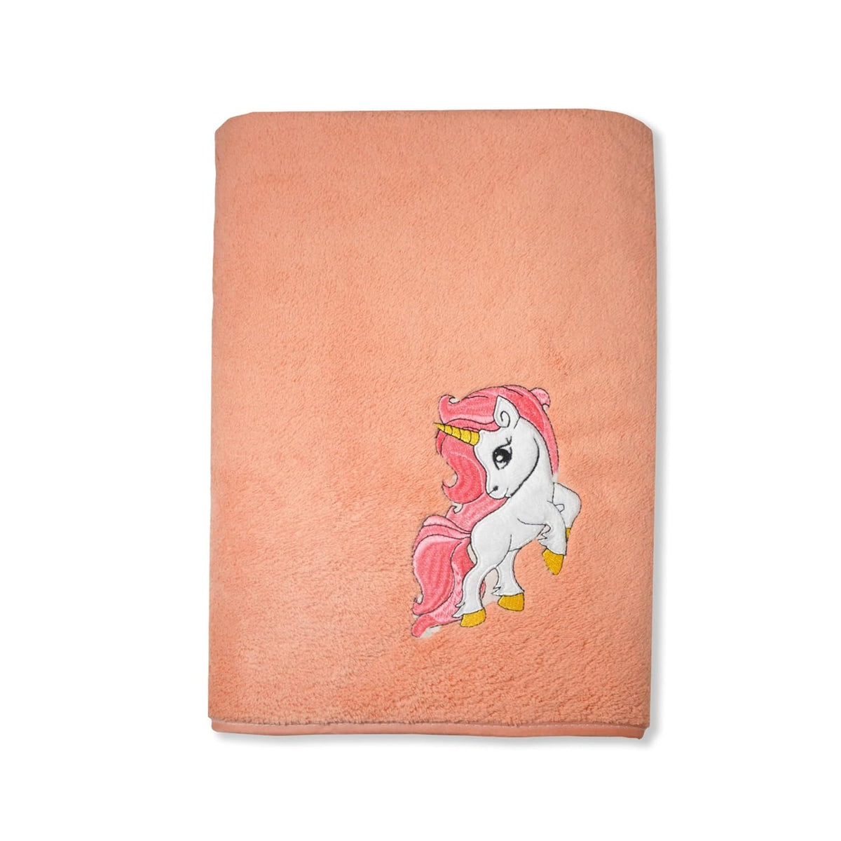Maxoshine Microfiber Kids Bath Towels 400 Gsm | Quick Dry Super Absorbent Super Soft Bath Towel For Babies Toddler-Baby Towel - Orange (Unicorn Design)
