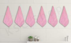 Ksc Shop Royal Cotton Hand Towel 750 Gsm - Set Of 6 (Baby Pink)