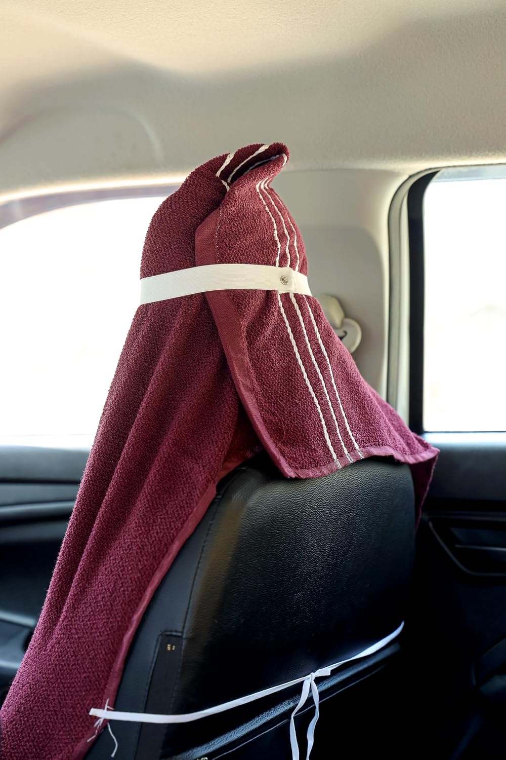 Roman Home Solid Large Luxury All Car Seats & All Office Chair Towel With Tie Knot & Elistick 450 Gsm - (Purple)
