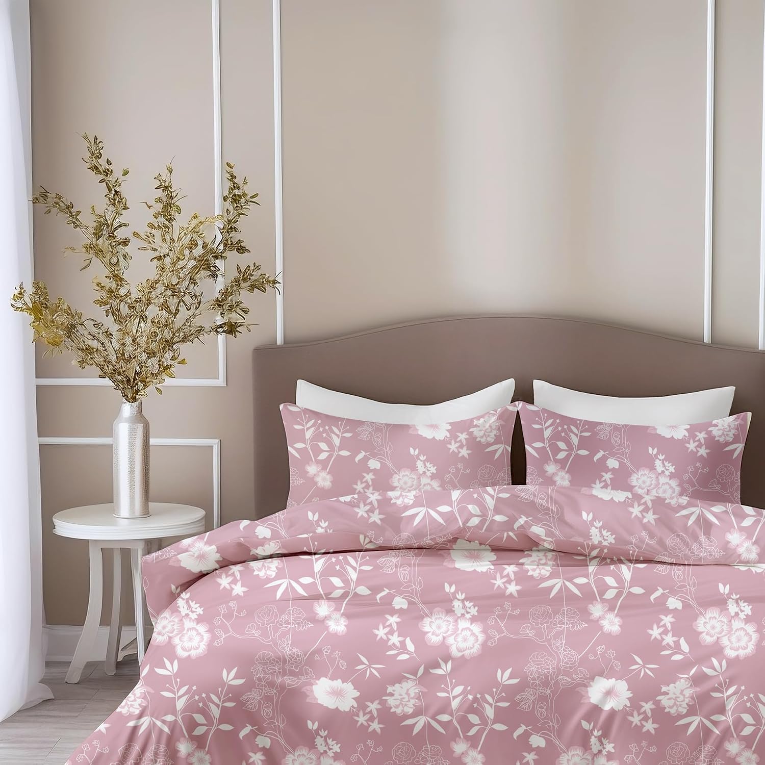 100% Pure Cotton Bedsheet For Double Bed With 2 Pillow Covers - 88 X 90 Inches, Blush Pink | Soft & Breathable Fabric | Comfortable For Daily Use