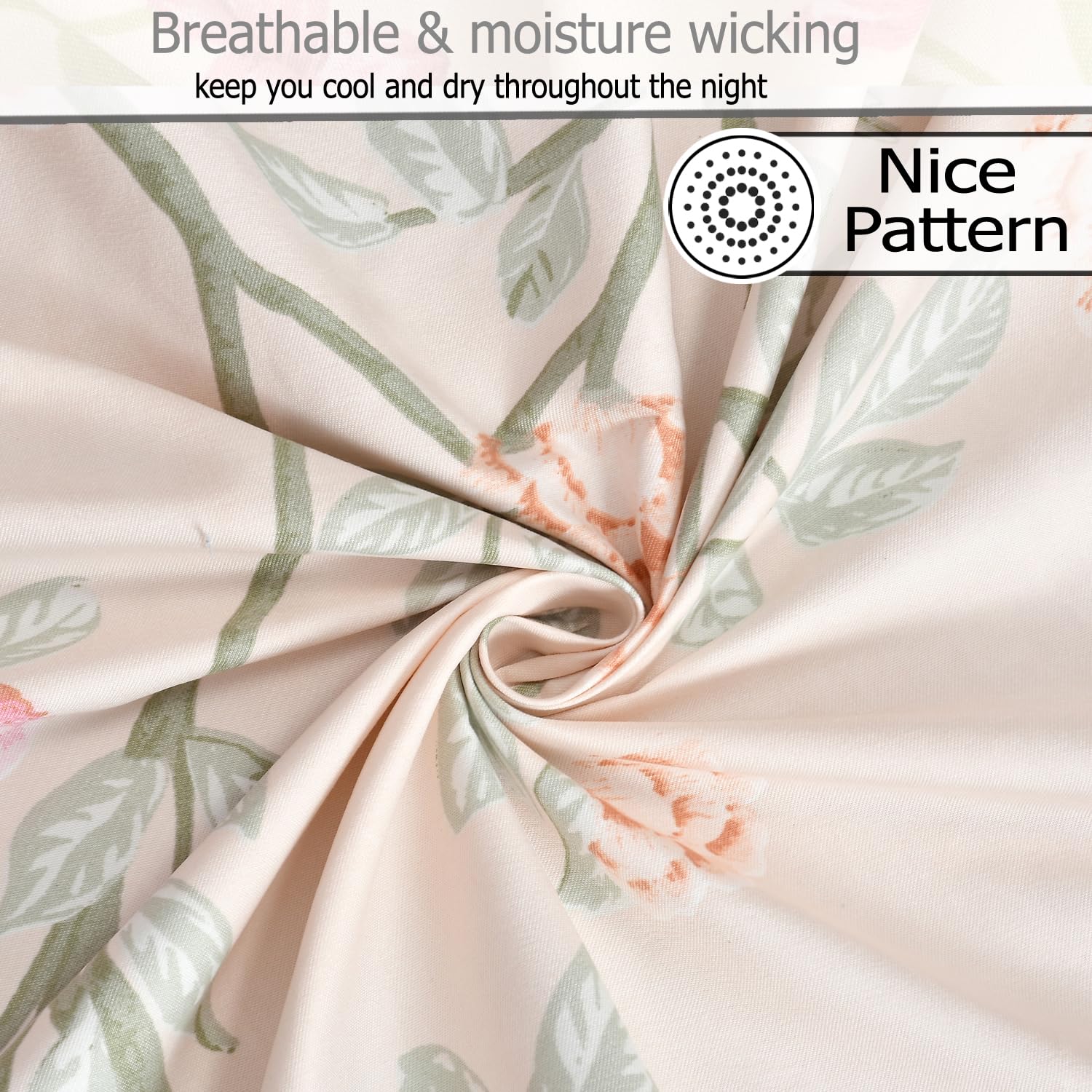 Soft Cotton Single Size Bedsheet With 1 Pillow Cover | 60 X 90 Inches, Oyster-Pink | Anti-Fade Printed Design | 200 Thread Count