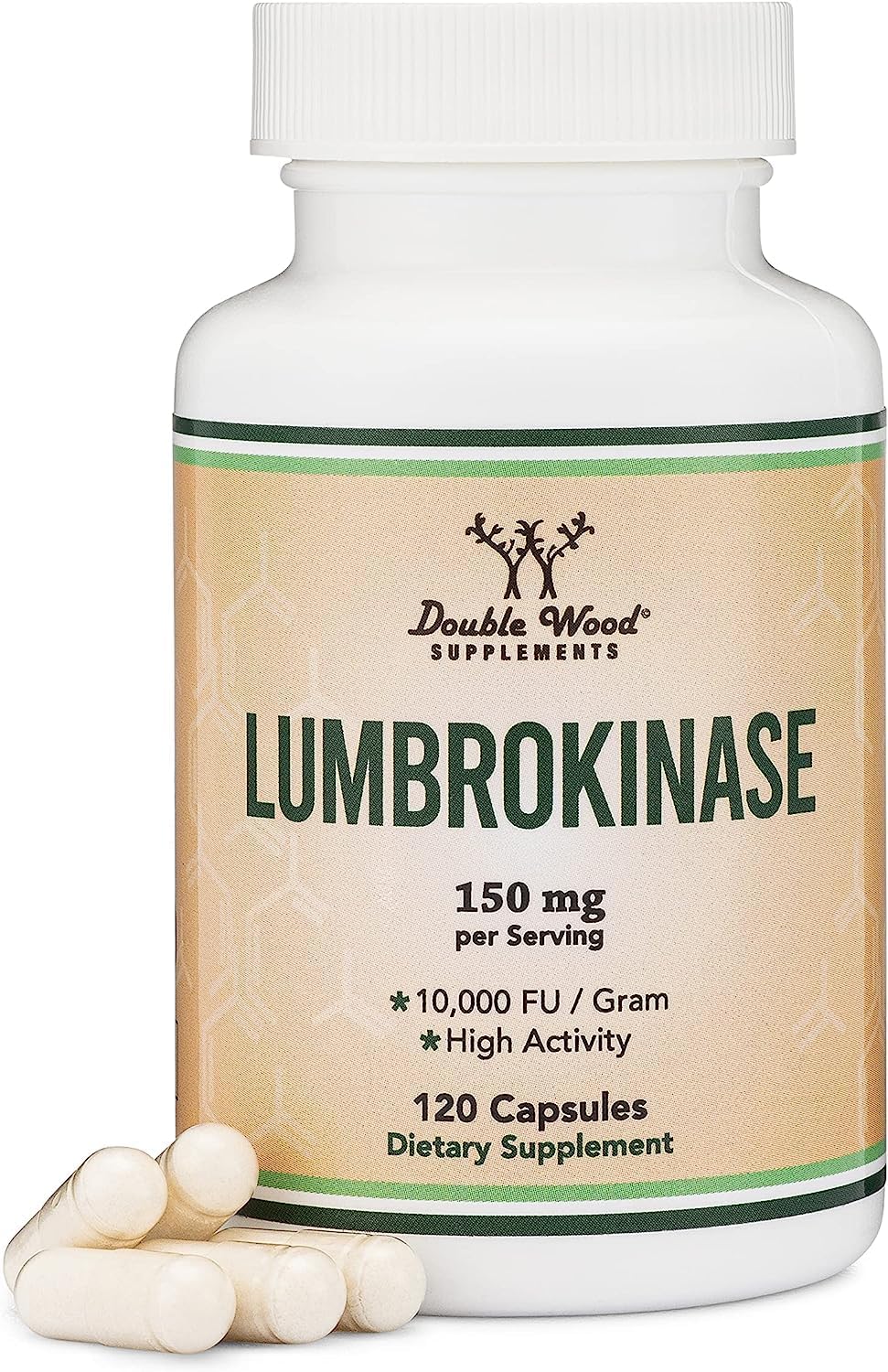 Athinika Nutrition Lumbrokinase Enzymes Supplement Max Activity 10,000 Fu / Gram 150mg Per Serving No Fillers, Gluten Free For Cardiovascular & Blood Circulation | 120 Capsules, 200gm 0.4lbs