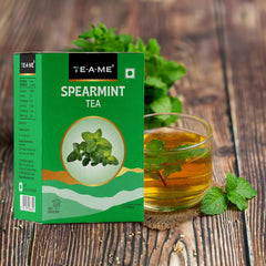 TE-A-ME Spearmint Tea - Pack Of 2 X 40gm, 1.4 Ounce Each | Spearmint Leaves Tea For PCOS, PCOD & Facial Hair Management - Caffeine Free, Biodegradable