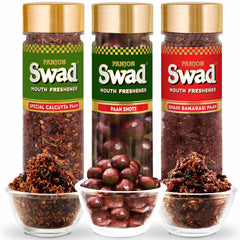 Panjon Swad Paan Combo Mouth Freshener Calcutta Paan, Banarasi Paan & Paan Shots 450gm, (150gm *3 Bottles)