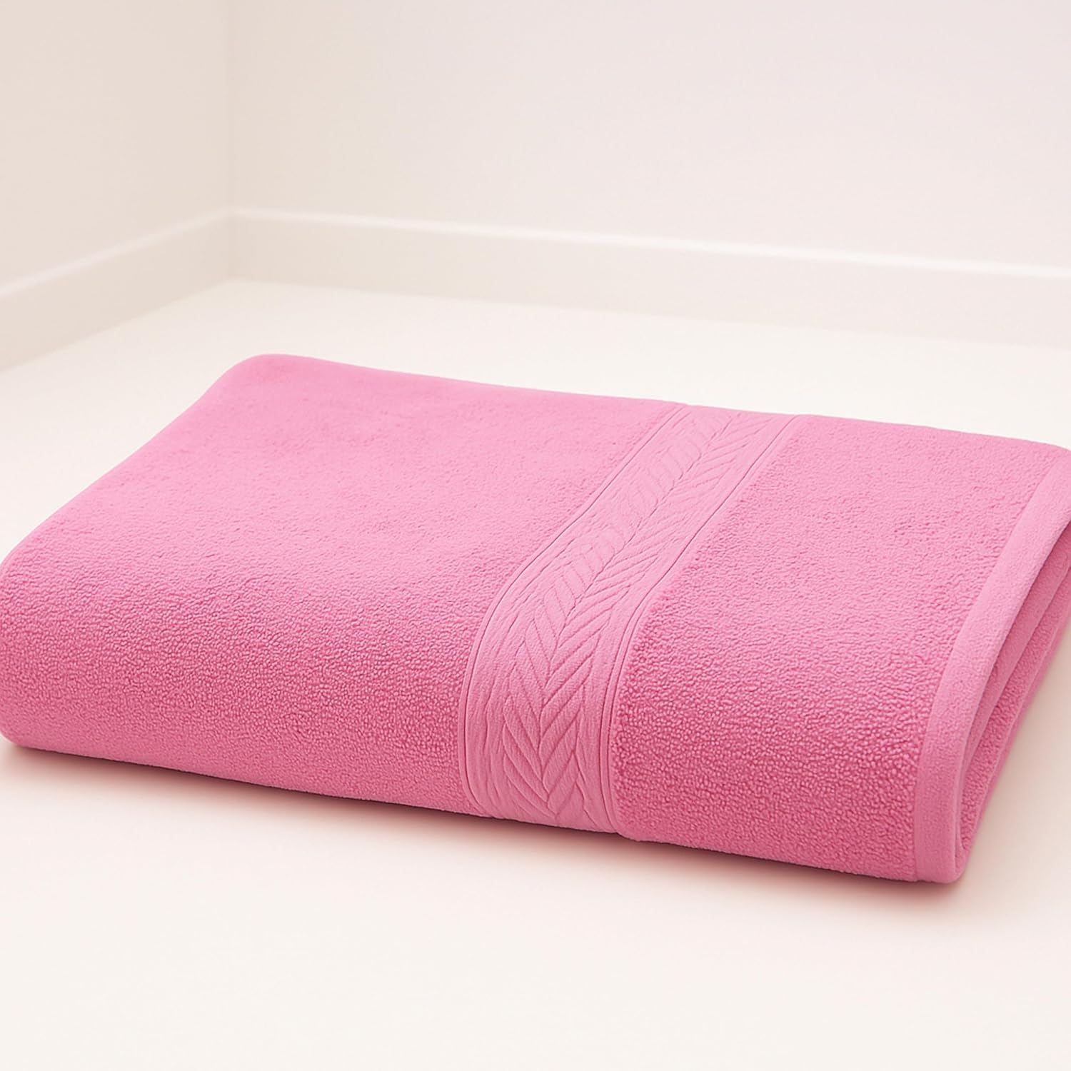 Siya Fashion Cotton Bath Towel 500 Gsm | Ultra Soft Absorbent Quick Dry Lightweight & Durable Fabric Perfect For Home, Gym, Travel & Everyday Use (Dark Pink)