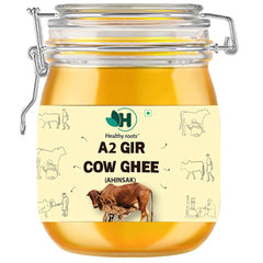 100% Pure A2 Gir (Ahinsak) Cow Ghee By Healthy Roots | Natural & Healthy Gir Cow Cultured Desi Ghee Protact Eyesight | (1 Litr) 33.8 Ounce | Jar Pack