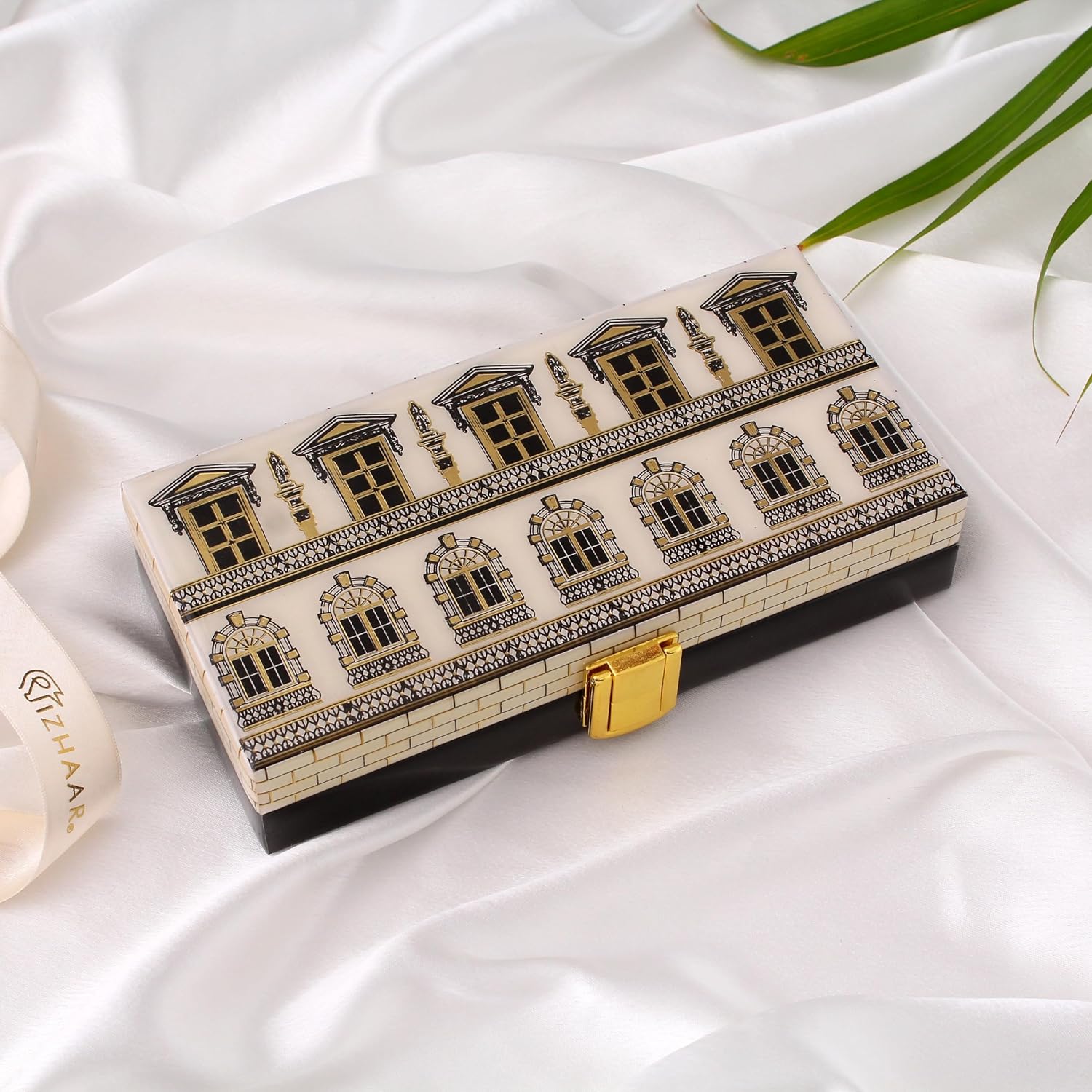 Roman Wooden Printed Cash Box Versatile For Shagun, Gifting, Gaddi, & Jewellery, Perfect For Shagun Envelopes, Wedding Gifts, Colour - Black & White, Special Feature - Waterproof