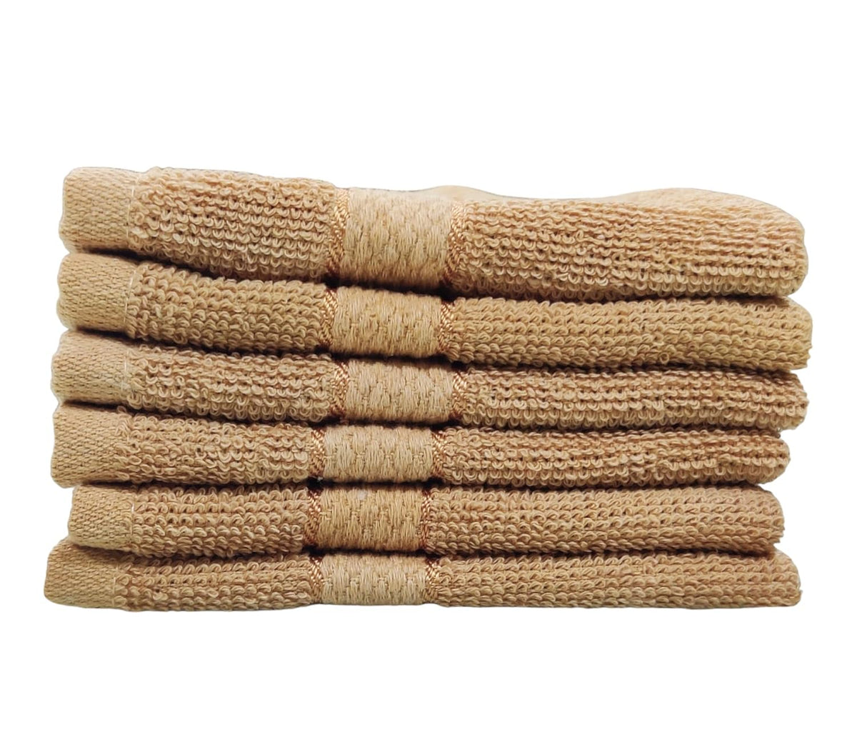 Caslino Small Cotton Face Towels 1800 Gsm | Soft & Absorbent Towel For Women & Men - Dark Beige (Set Of 18)
