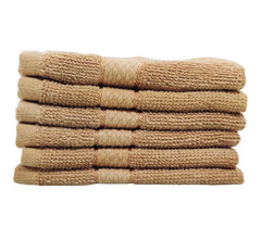 Caslino Small Cotton Face Towels 1800 Gsm | Soft & Absorbent Towel For Women & Men - Dark Beige (Set Of 18)