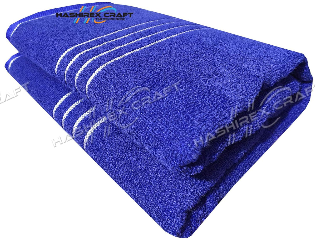 Hashirex Craft Men'S Pure Xxxl Cotton Bath Towel 650 Gsm (Blue)