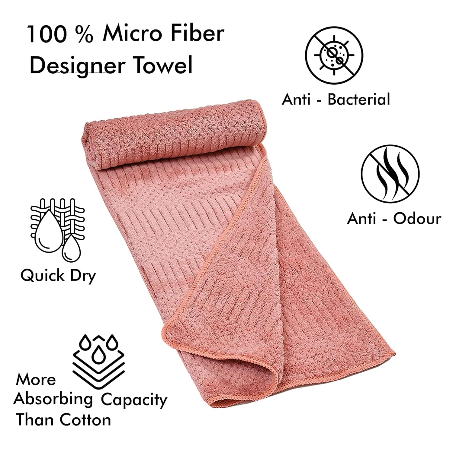 Urbanleaf Super Soft Microfiber Hand Towels, Gym & Workout Towels (3 Pieces, Multi Colors, 400 Gsm)