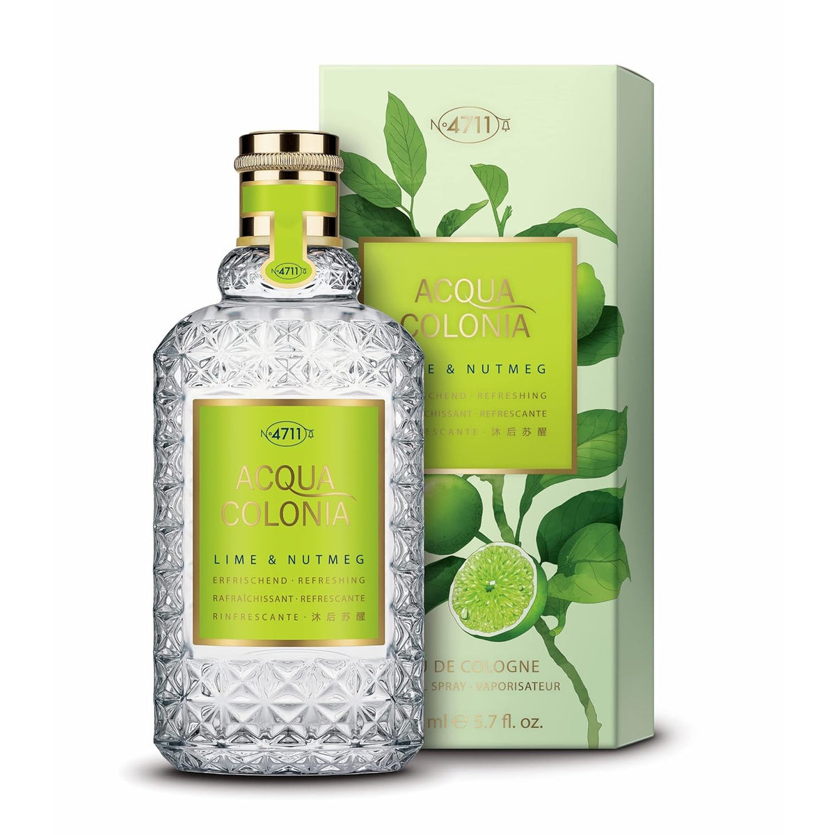 4711 Acqua Colonia Lime & Nutmeg Eau De Cologne 170ml 5.7 Fl.oz. | Perfect Aniverssary Gift For Husband