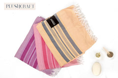 Plushcraft 100% Cotton Large Size Bath Towel 900 Gsm | Ultra Soft, Absorbent, Light Weight & Quick Dry Towel | Set Of 3 (Pink, Lavender, Peach)