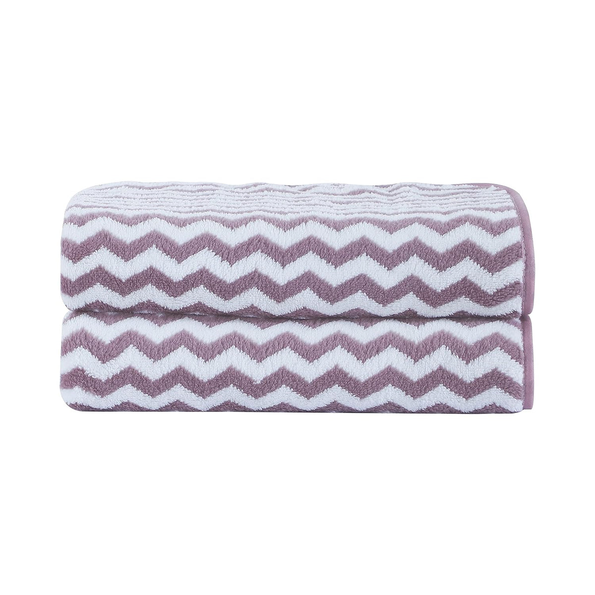 Spread Spain Microfiber Bath Towels 1 Kg | Coral Extra Soft Plush & High Absorbent Towel For Gym & Workout - Pack Of 2 (Purple)