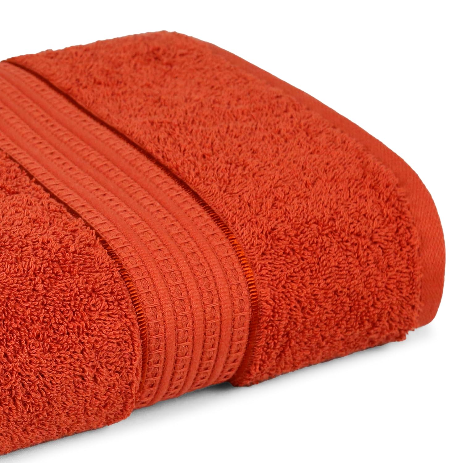 Mytrident 100% Cotton Home Essential Bath Towels Small Size 450 Gsm (Red Rust)