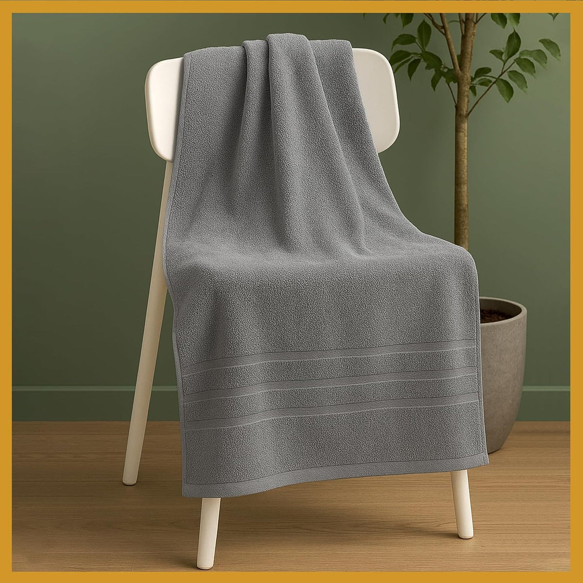 Avannya Store Premium Cotton Bath Towels 450 Gsm | Soft, Highly Absorbent, Quick Drying Towels For Men & Women | Spa, Sport, Gym, Swimming (Grey)