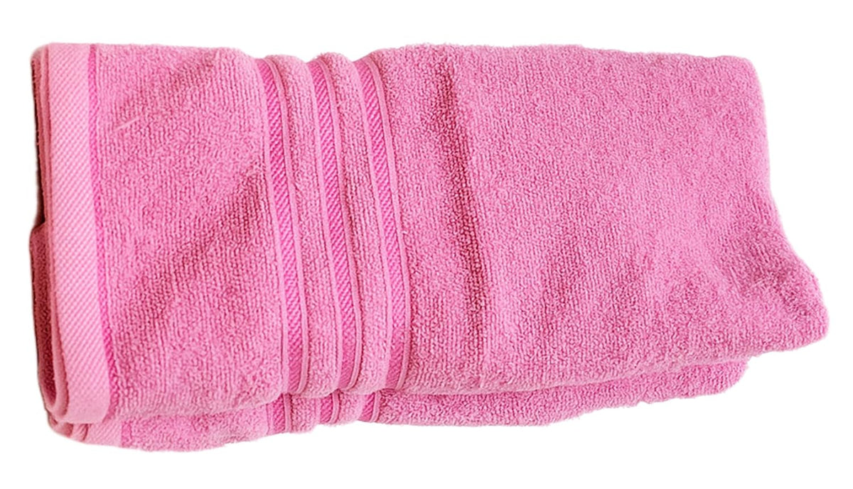 Siya Fashion Cotton Bath Towel 1000 Gsm | Ultra Soft Absorbent Quick Dry Lightweight & Durable Fabric Perfect For Home, Gym, Travel & Everyday Use (Pink) - Pack Of 2