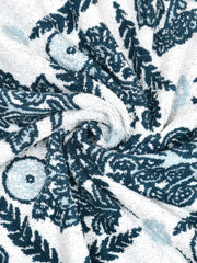 Homefresh Print Cotton Bath Towel 500 Gsm | Geometric Pattern Navy Blue & Grey (Mehr)
