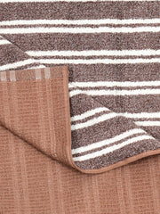 Homefresh Decorative Cotton Bath Towel 500 Gsm | Geometric Pattern Brown & White (Savanna)