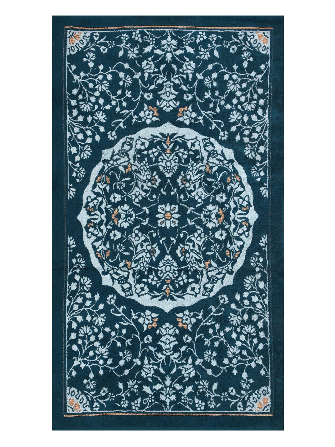 Homefresh Print Cotton Bath Towel 500 Gsm | Geometric Pattern Navy Blue & Grey (Heera)