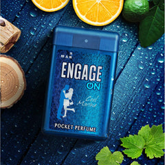 Engage On Cool Marine Pocket Perfume For Men | Citrus & Fresh Fragrance Scent , Long Lasting Skin Friendly Perfume For Men 18ml 0.6 Fl.oz.