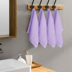 Boutiquo Ultra Soft 100% Cotton Washcloths 1800 Gsm | Contains Face Cloths Compact & Lightweight Multi Purpose Washcloths - Purple (12 Piece)