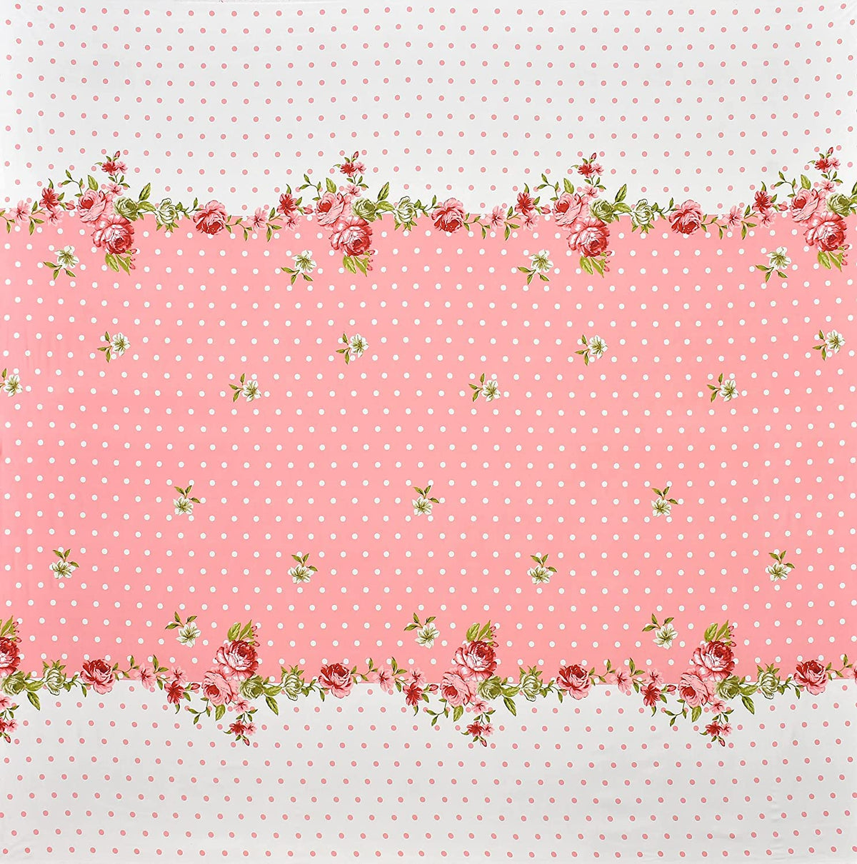Cotton Printed 1 Single Bedsheet With 1 Large Size Pillow Covers - 60 X 90 Inches, Pink & White | 240 Thread Count - Light Weight, Suitable For All Seasons & Easy To Wash
