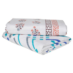 Zahya 100% Cotton Large Size Bath Towels 1400 Gsm - Pack Of 4 | Mixed Color Print