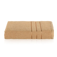 Kuber Industries Bath Towel 450 Gsm | Towel For Bath, Gym, Travel & Beach | Plain Lining (Light Brown)