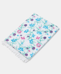 Suam Aruba Cotton Towel 400 Gsm | Quick Absorption For Beach, Pool, Travel, Spa & Yoga | Printed Cotton Towel - Standard Size | Blue