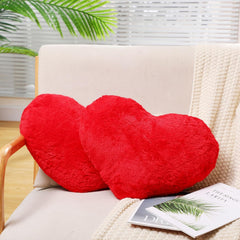 Plush Heart-Shaped Decorative Cushions, Soft Red Valentine Pillows, Red - 12 X 10 Inch | Versatile Use - For Sofa, Thoughtful Gifts For Special Occasions & Celebrations - Set Of 2