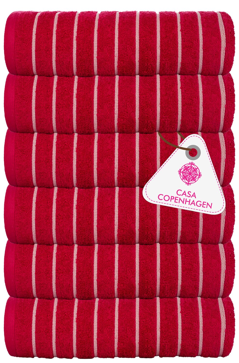 Casa Copenhagen Egyptian Cotton Ecstatic Hand Towel 740 Gsm (Pink)- 6 Pcs