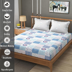 Printed King Size Bedsheet With 2 Pillow Cover - 108 X 108 Inches, Multicolor | Double Bed Breathable & Wrinkle Free | All-Season Comfort Bedsheet