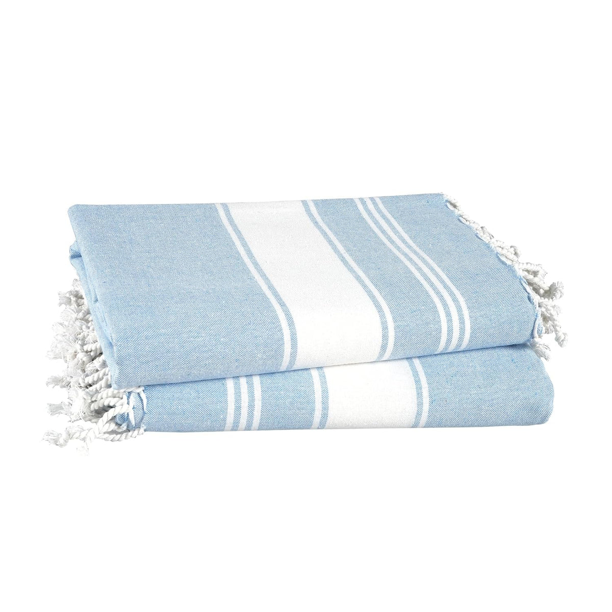Lane Linen Beach Towels 699 Gsm | For Women Large Oversized, Pre-Washed, No-Shrink Sand Free Beach Towels - Sky Blue (2 Pack)