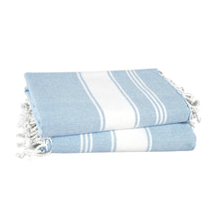Lane Linen Beach Towels 699 Gsm | For Women Large Oversized, Pre-Washed, No-Shrink Sand Free Beach Towels - Sky Blue (2 Pack)