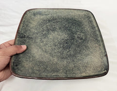 Studio Pottery Ceramic Square Serving Platter - Brown, L X B - 25 Cm X 25 Cm | Starter Serving Tray - Brown Symphony Collection