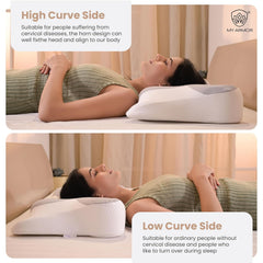 Cervical Butterfly Pillow, Orthopedic Memory Foam For Neck & Shoulder Pain | Dual Height Support, Ergonomic Contour Design | Side Sleeper Pillow With Arm Rest - Pack Of 1