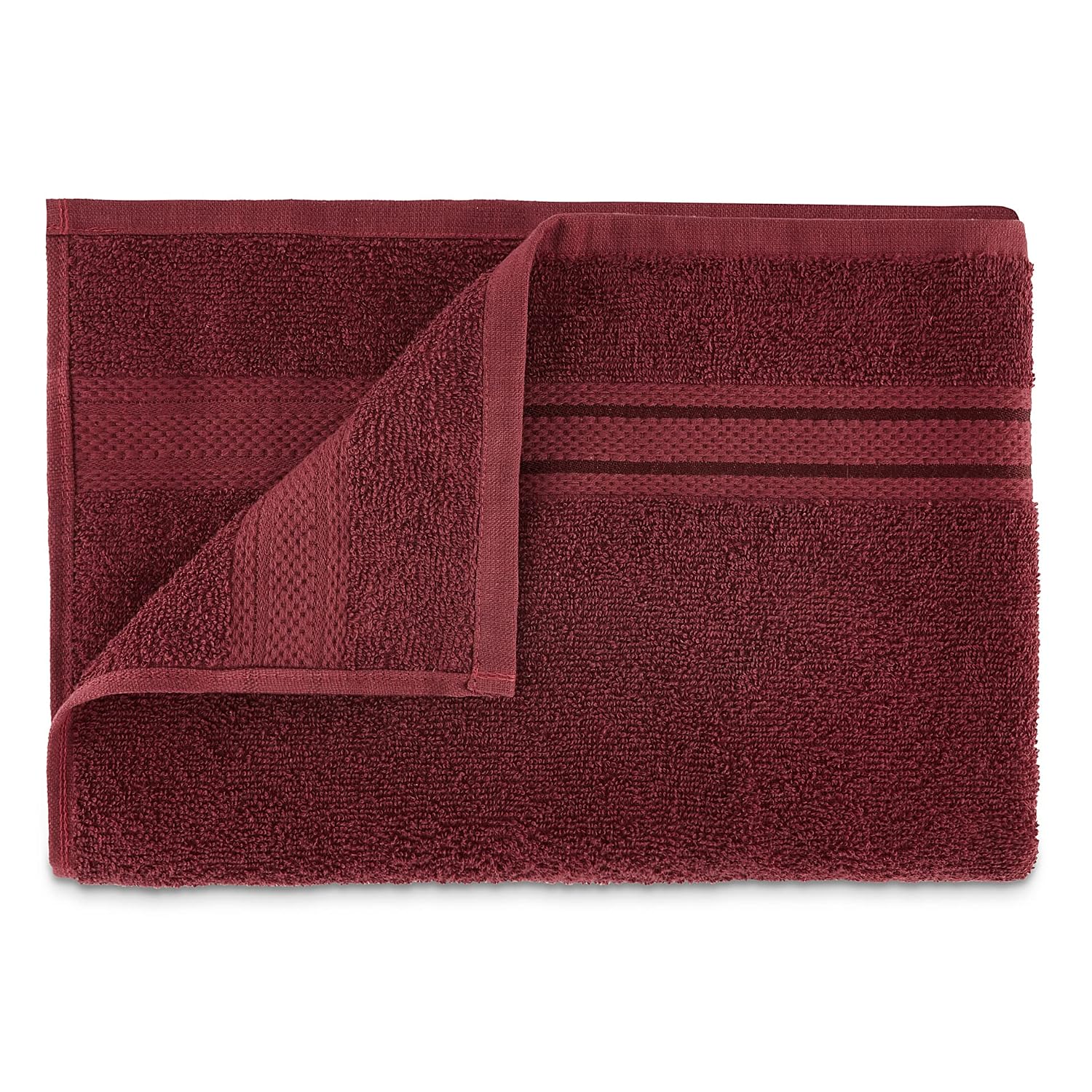 Spaces 100% Cotton Bath Towel 500 Gsm | Ultra Absorbency Easy Care Light Weight Cotton Bath Towels (Maroon)