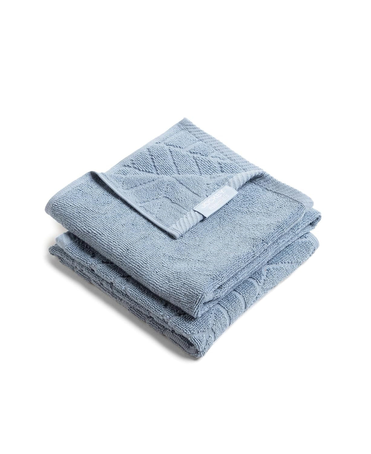 Jockey T202 Men'S Cotton Terry Ultra Soft & Durable Patterned Hand Towel 400 Gsm - Pack Of 2 (Dusty Blue)